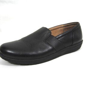 Vionic Gianna Womens Size 10W 10 Wide Leather Loafer Slip On Black Arch Support